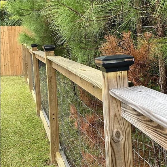 4 Pack Solar Post Lights, Outdoor Fence Post Cap Light Solar Powered Caps - Picture 6 of 7